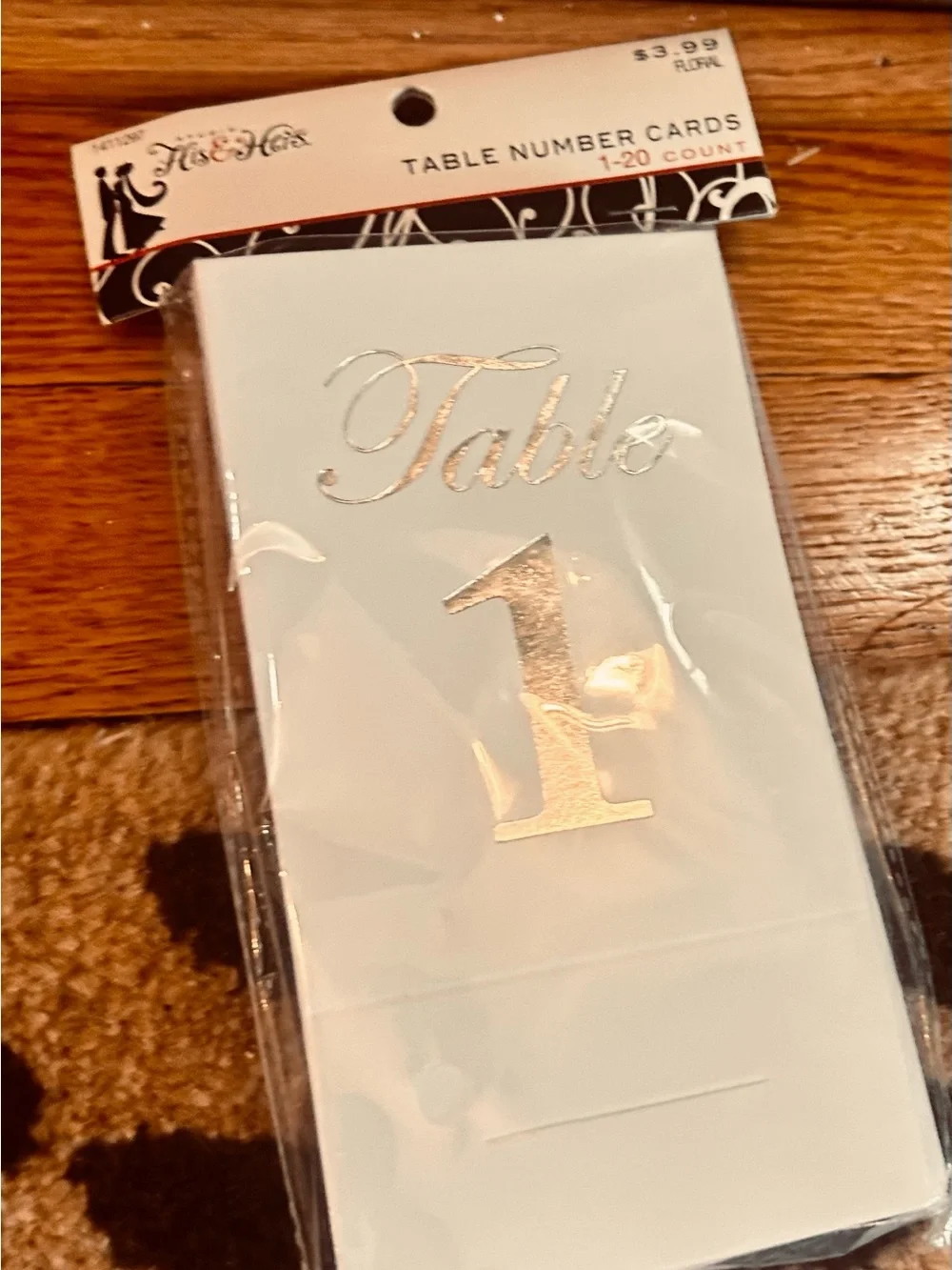Wedding reception items table numbers & easels